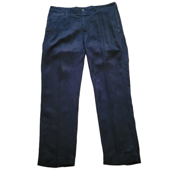 Polo Ralph Lauren Mens 100% Linen Pants Navy Blue Size 38x32 - Picture 1 of 6